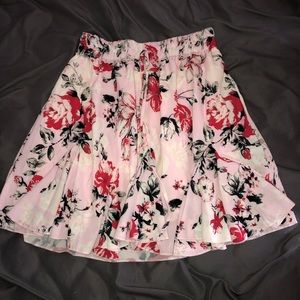 Pink floral flowy skirt